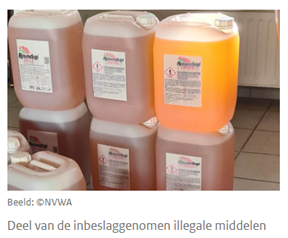 NVWA neemt 400 liter illegale gewasbeschermingsmiddelen in beslag (attendering)